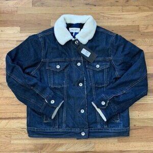 Rag & Bone Chelsea Faux Fur Collar Denim Trucker Jacket Size XS NEW w/TAG